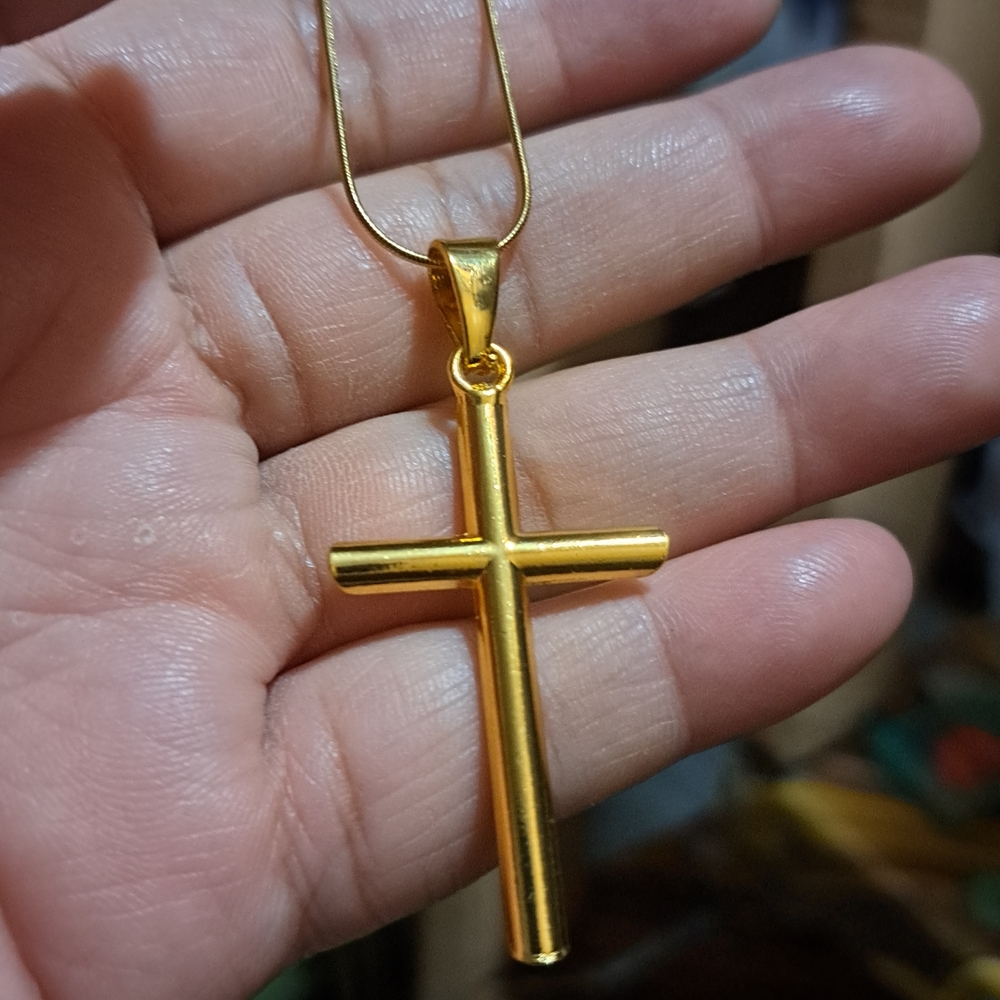 Gold Cross Pendant Necklace - Women Jewelry